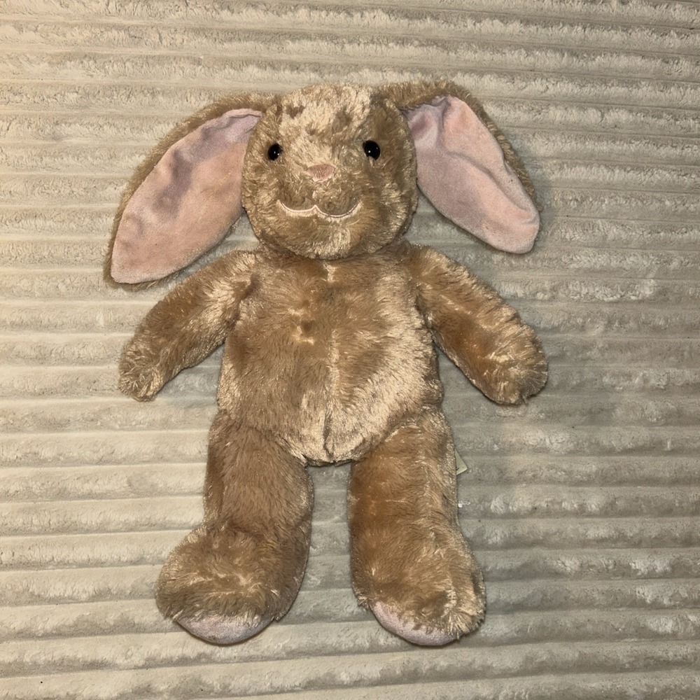 Build A Bear Pawlette Bunny Rabbit Easter Plush Tan Pink Ears Stuffed Animal 18"